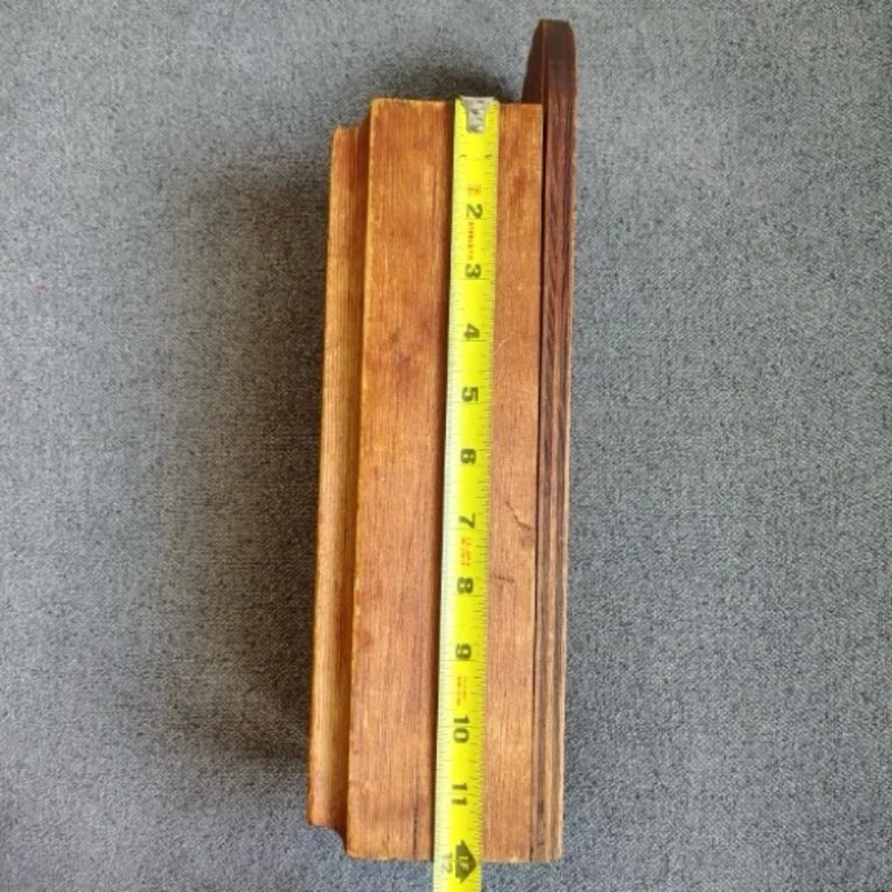 Vintage Wooden Wall-Mounted Knife Holder Brown Well Loved Primitive Farmhouse